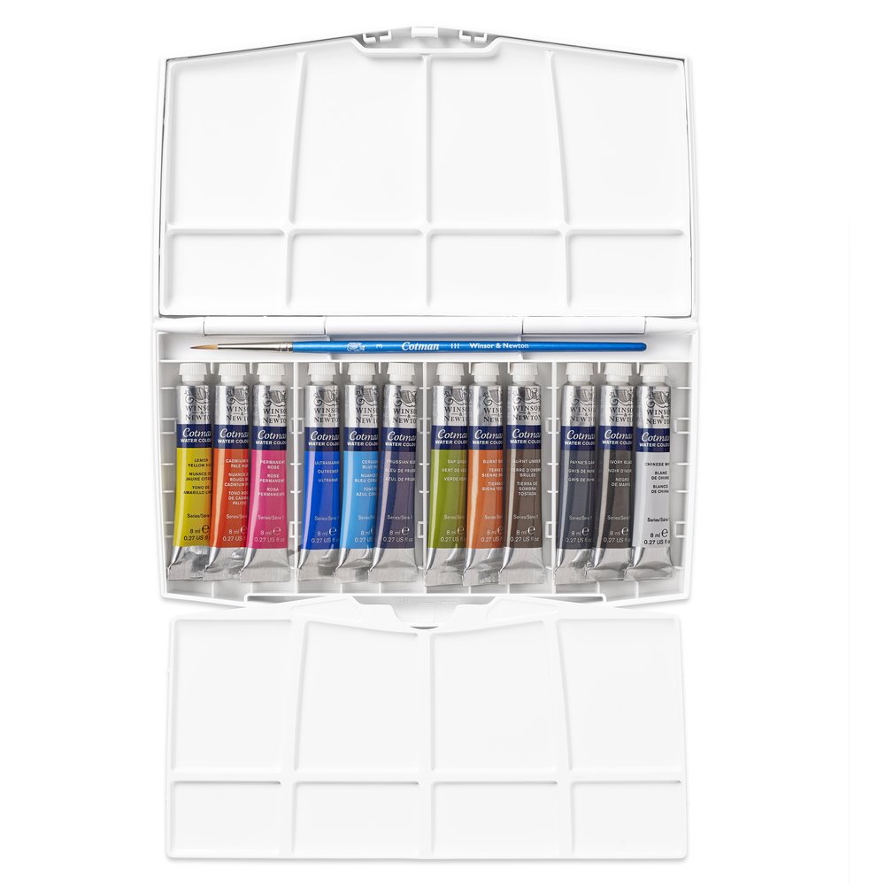 Winsor & Newton Acuarela Cotman Caja Pintor Plus 12 Tubos 8ml.