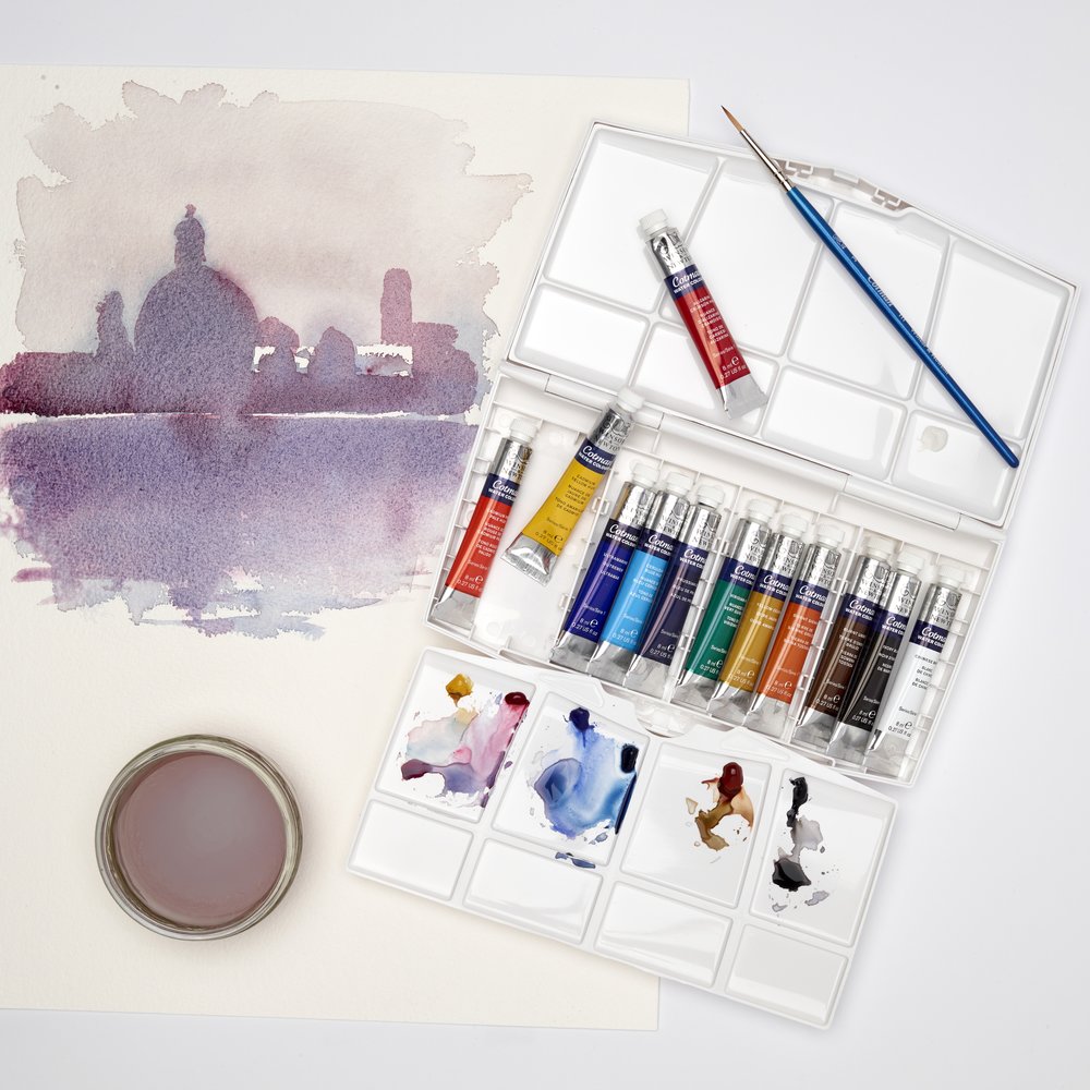 Winsor & Newton Acuarela Cotman Caja Pintor Plus 12 Tubos 8ml.