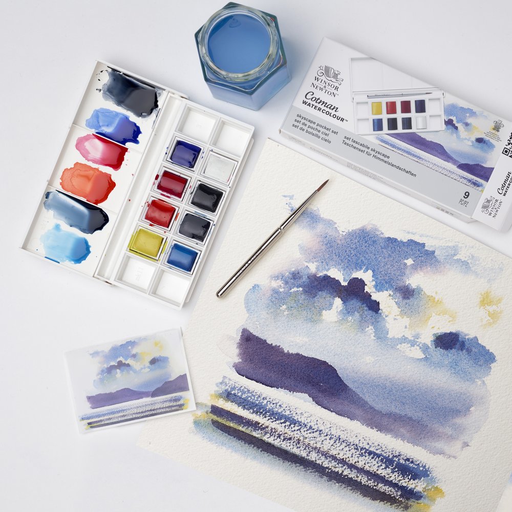 Winsor & Newton Acuarela Cotman Set Bolsillo Cielo 8x1/2 Godets