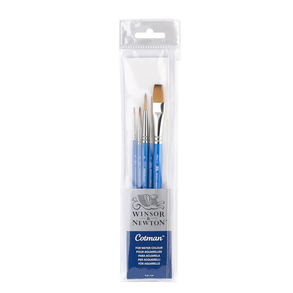 Winsor & Newton Pinceles Acuarela Cotman Set x5 V2 Mango Corto