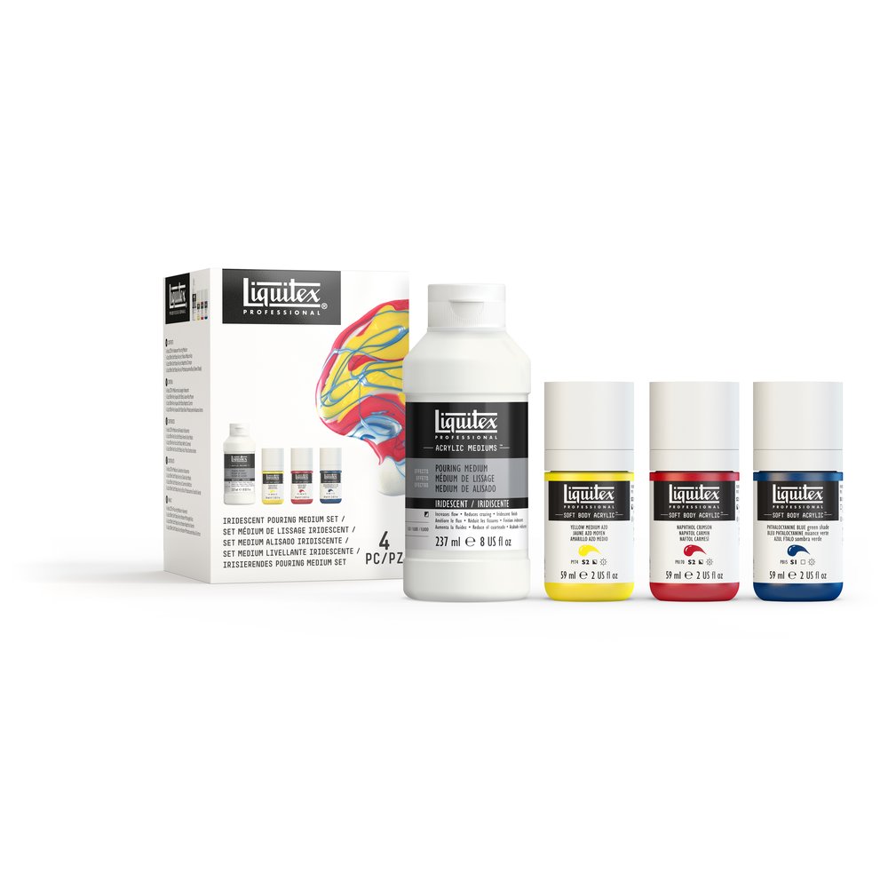 Liquitex Additivo Set Pouring Medium Iridiscente + Soft Body