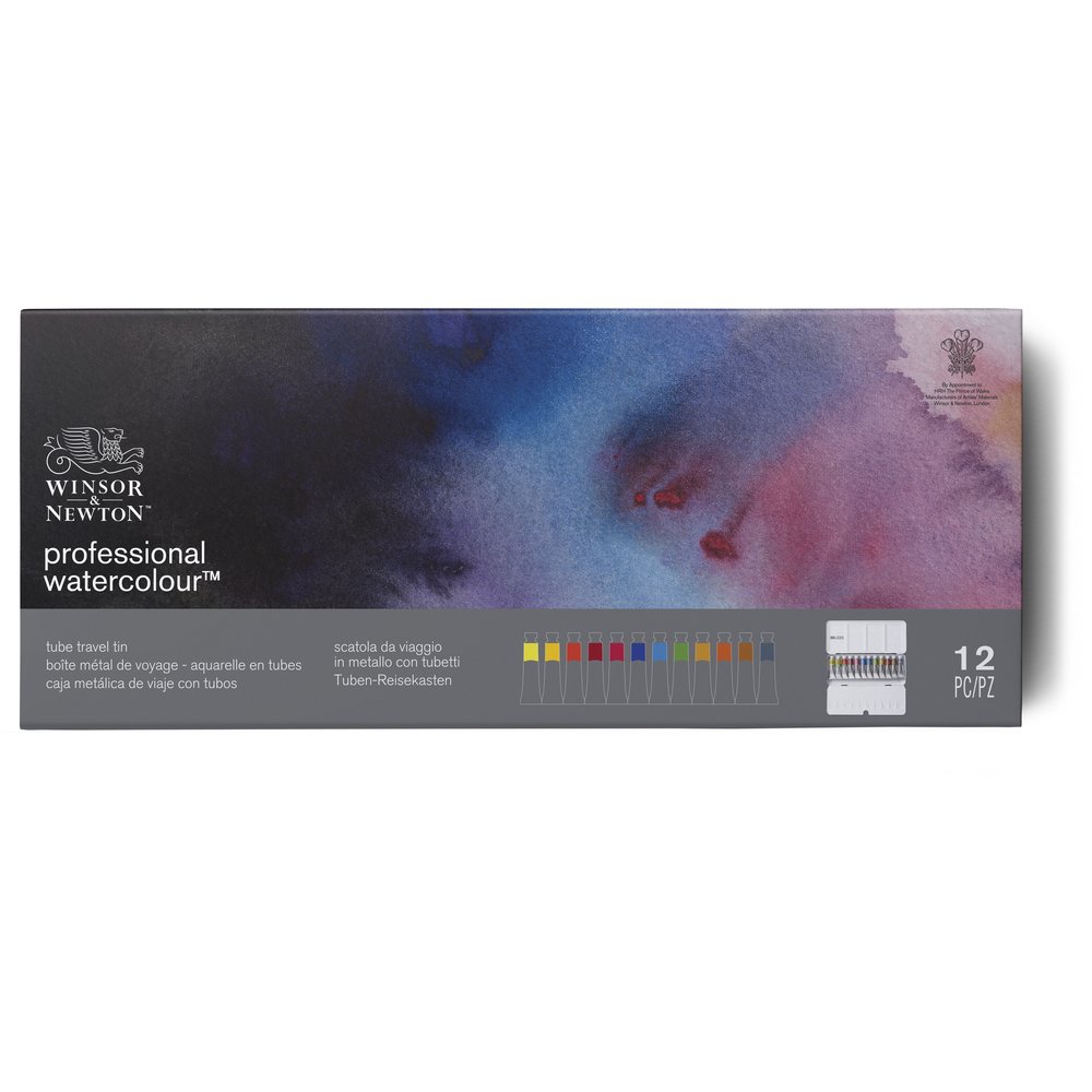 Winsor & Newton Acuarela Profesional Caja de Metal 12x5ml Tubos