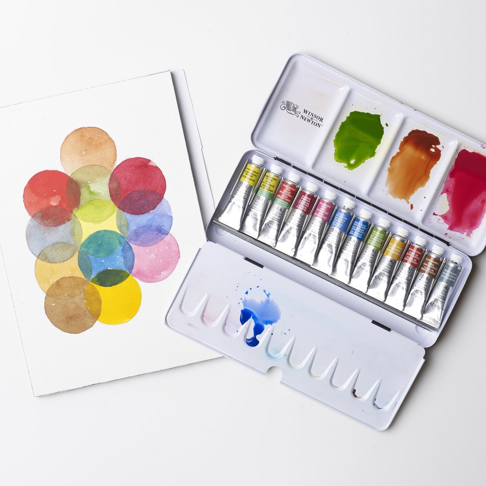 Winsor & Newton Acuarela Profesional Caja de Metal 12x5ml Tubos