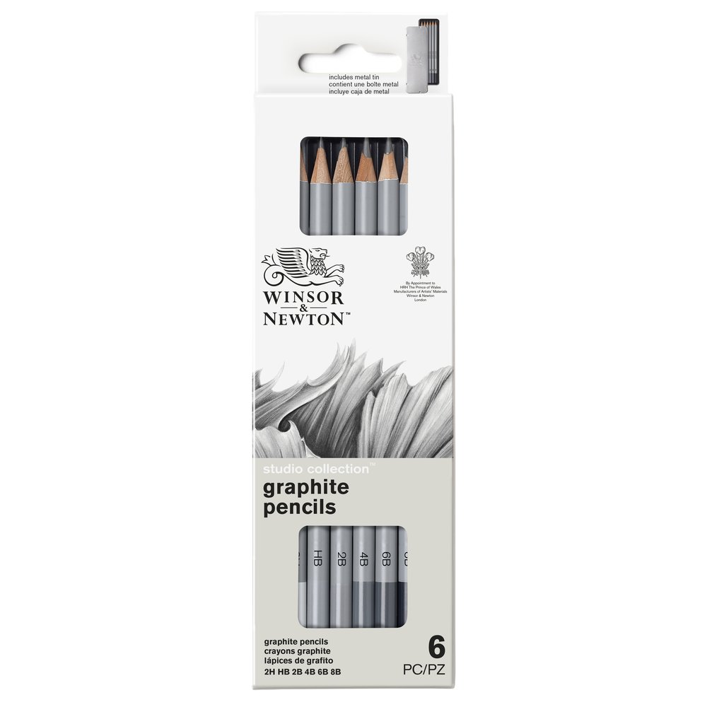 Winsor & Newton Studio Collection Lápices de Grafito x6 Surtido