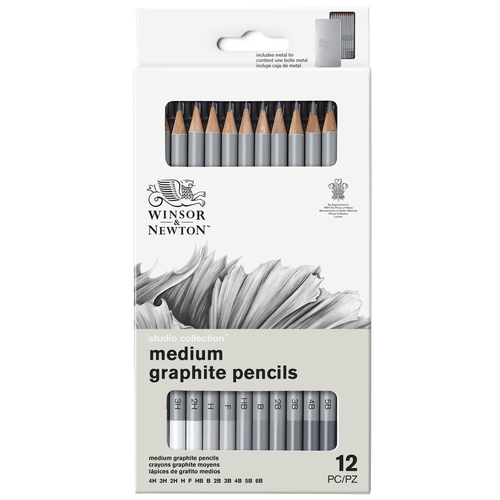 Winsor & Newton Studio Collection Lápices de Grafito x12 Medio