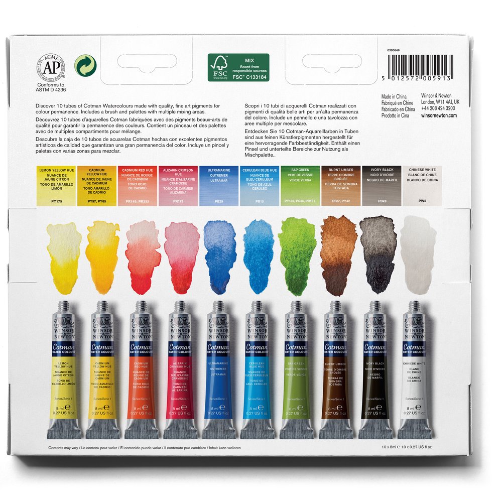 Winsor & Newton Cotman Paleta 10x8ml