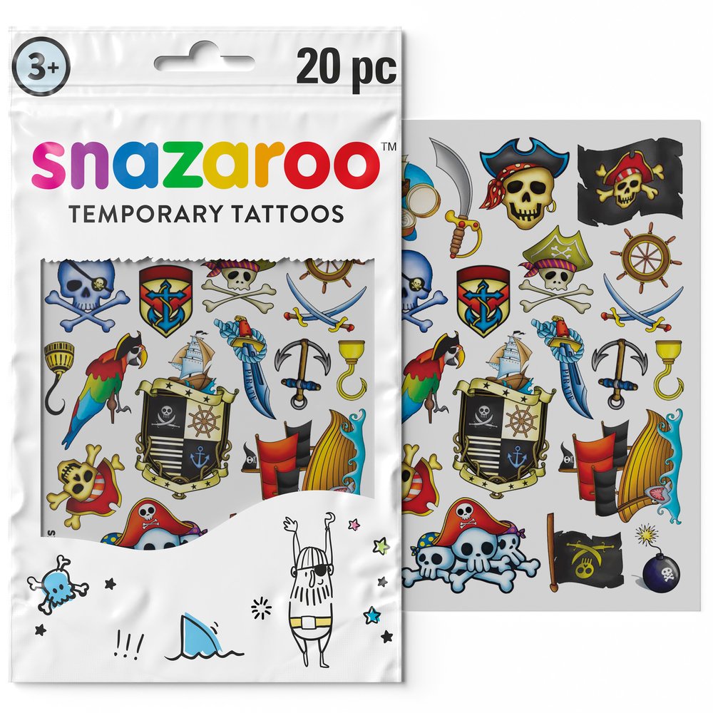 Snazaroo Tatuajes temporales aventura - Set de 20  - Universal