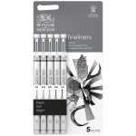 Winsor & Newton Fineliner Negro Set Surtido x5