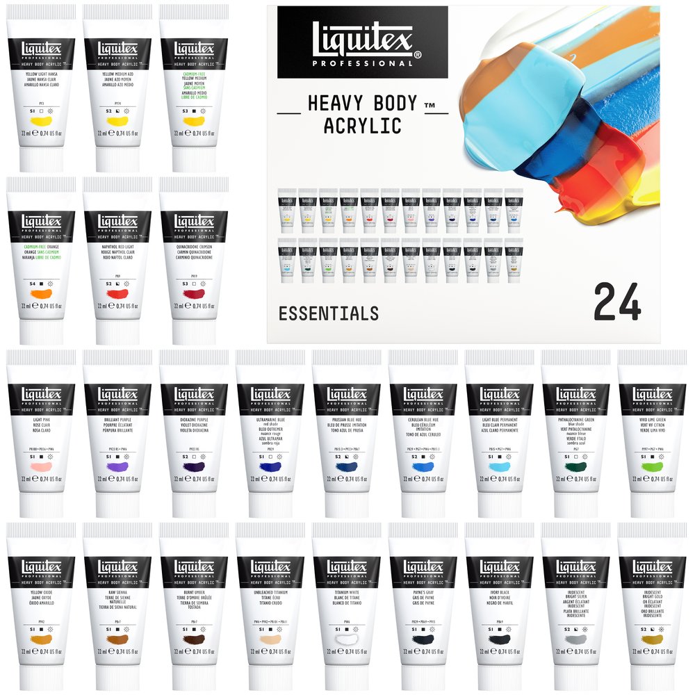 Liquitex Acrílico Heavy Body Set 24x22ml Esenciales