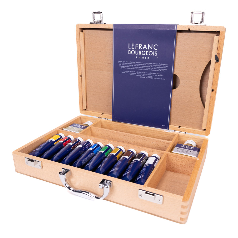 Lefranc Bourgeois Óleo Fine 10x40ml Set de Regalo Colores y Accesorios