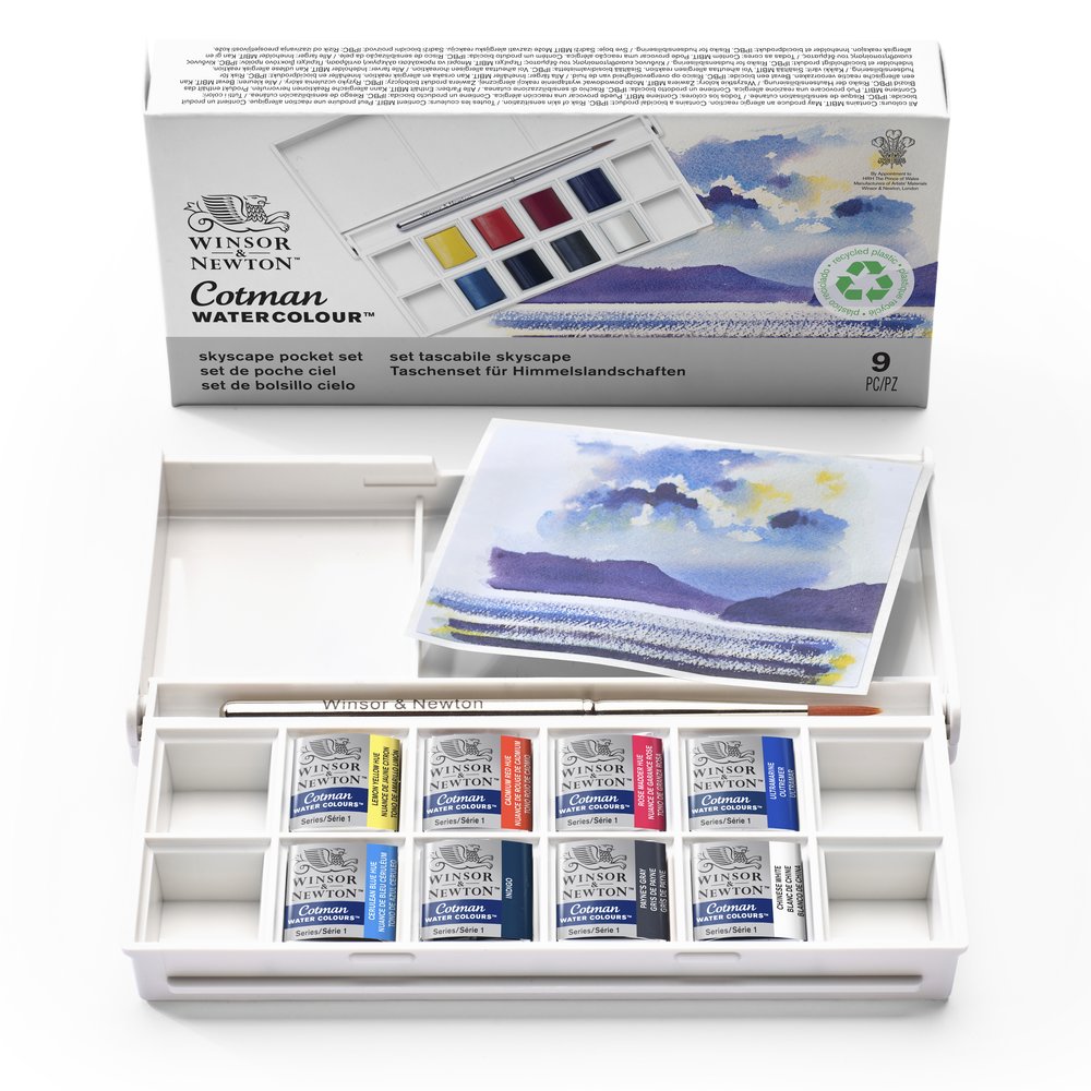 Winsor & Newton Acuarela Cotman Set Bolsillo Cielo 8x1/2 Godets