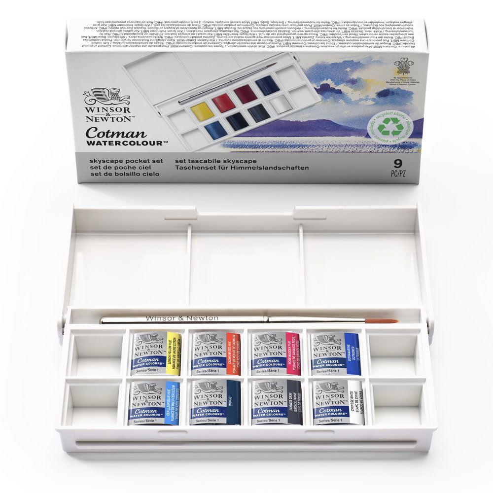 Winsor & Newton Acuarela Cotman Set Bolsillo Cielo 8x1/2 Godets