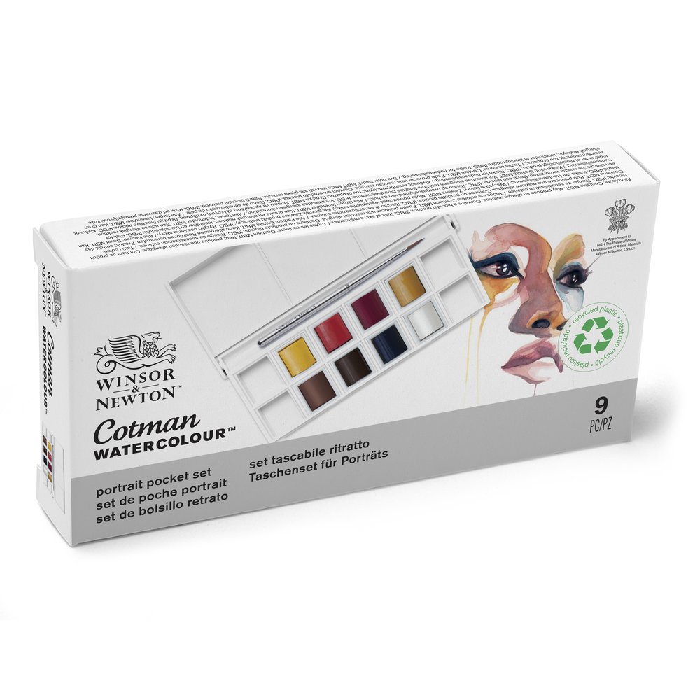 Winsor & Newton Acuarela Cotman Set Bolsillo Retrato 8x1/2 Godets