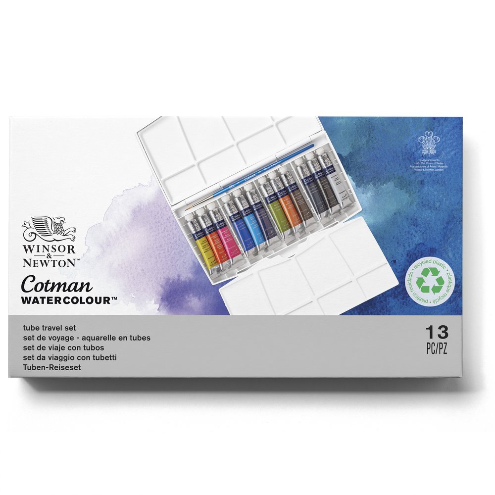 Winsor & Newton Acuarela Cotman Caja Pintor Plus 12 Tubos 8ml.