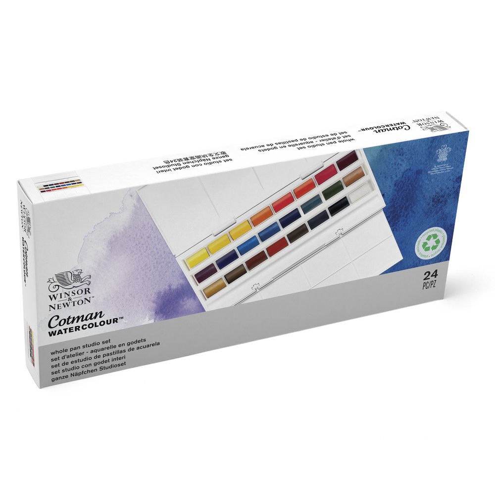 Winsor & Newton Acuarela Cotman Caja Estudio 24 godets