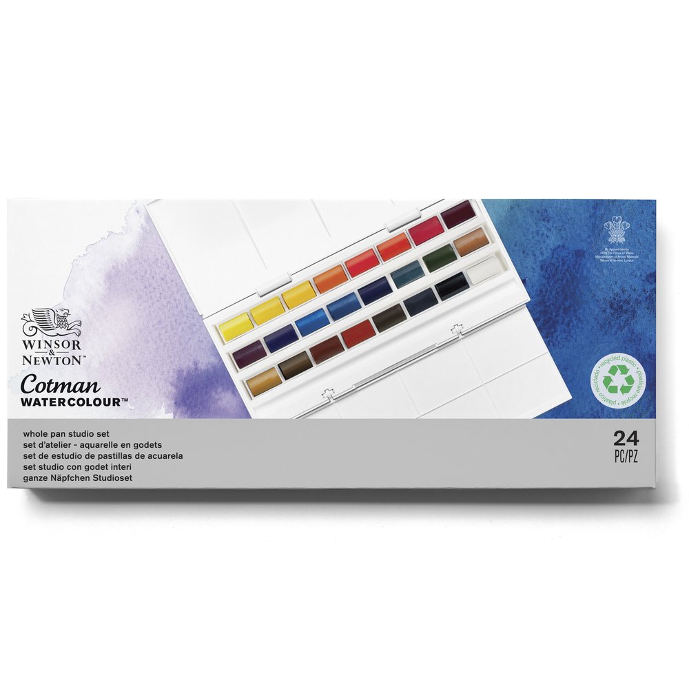 Winsor & Newton Acuarela Cotman Caja Estudio 24 godets