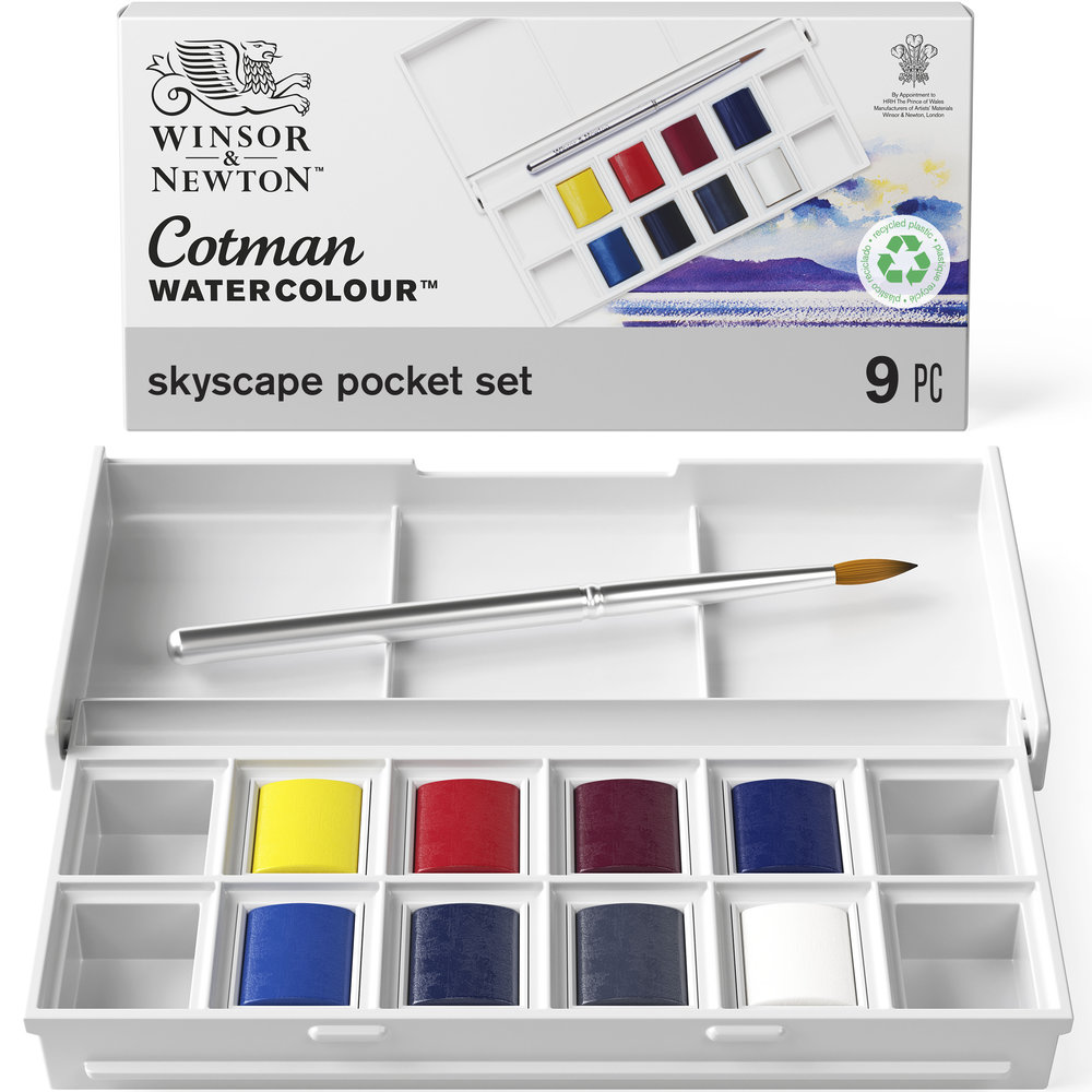 Winsor & Newton Acuarela Cotman Set Bolsillo Cielo 8x1/2 Godets