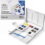 Winsor & Newton Acuarela Cotman Caja Compacta 14x1/2 godet + pincel