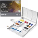 Winsor & Newton Acuarela Profesional Compacta 14x1/2 godets + Pincel