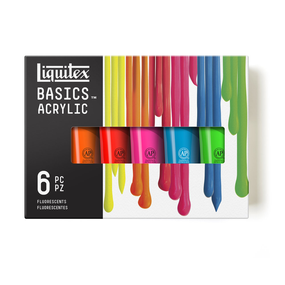 Liquitex Basics Acrylic Colour Set 6x118ml Fluorescentes