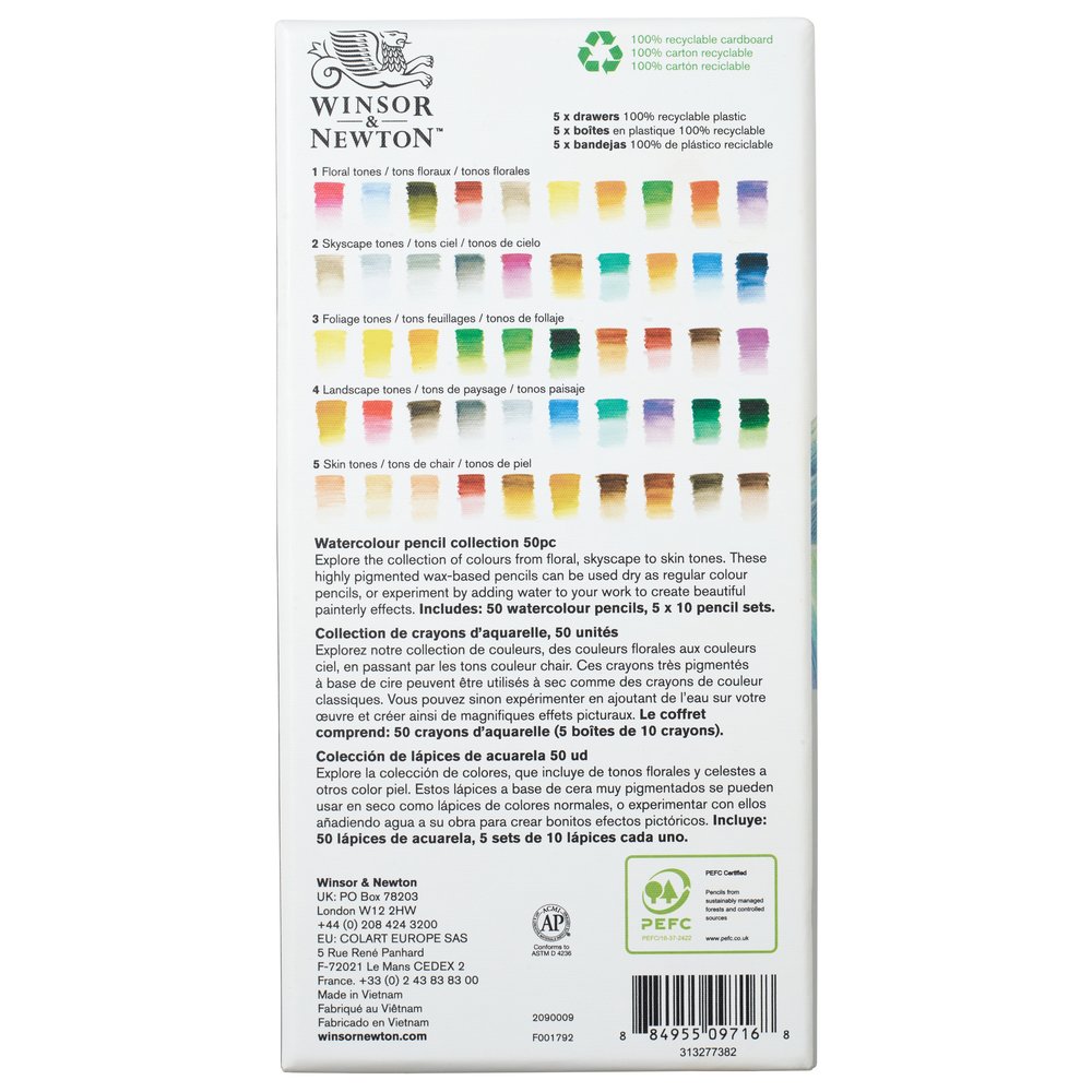 Winsor & Newton Studio Collection Lapices Acuarela x50