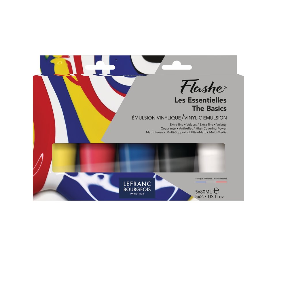 Lefranc Bourgeois Acrilico Flashe Set Colores Basicos 5x80ml