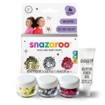 Snazaroo Bio Glitter x3 purpurina gruesa &  gel fijador