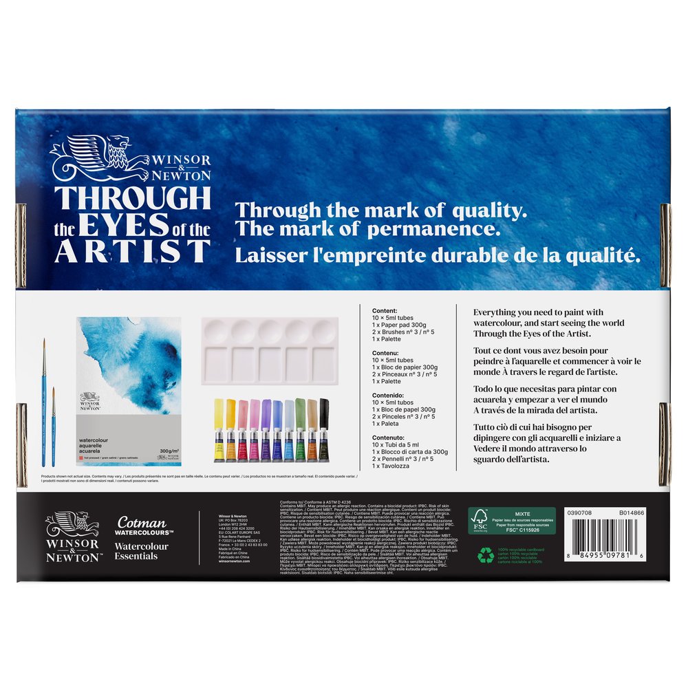 Winsor & Newton Acuarela Cotman Set 10x5ml - Esenciales Acuarela