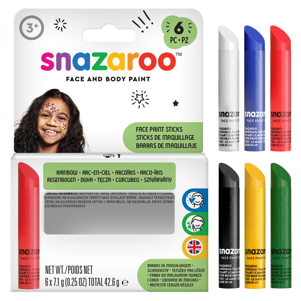 Snazaroo Barras De Maquillaje arcoíris- Set de 6