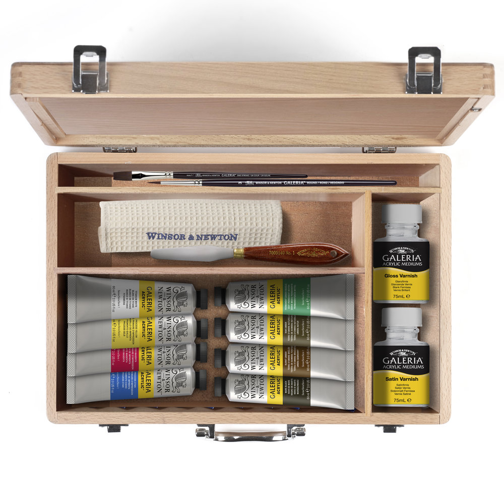 Winsor & Newton Galeria Acrilico Caja De Madera 8x60ml