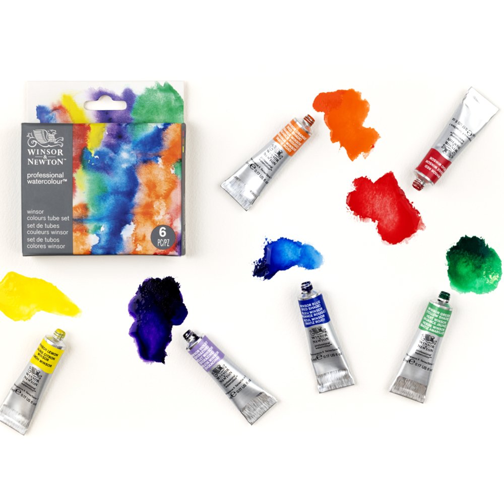 Winsor & Newton Acuarela Profesional Set Tubos 6x5ml Colores Winsor