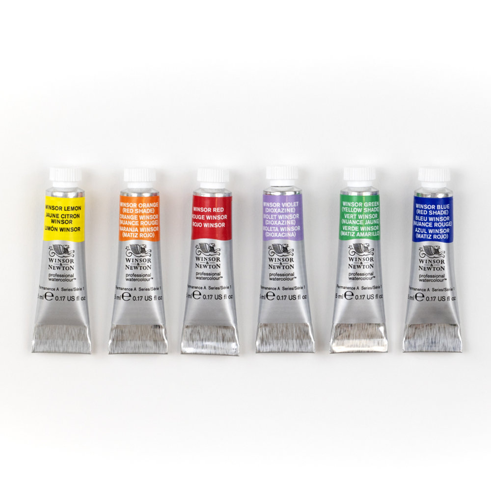 Winsor & Newton Acuarela Profesional Set Tubos 6x5ml Colores Winsor