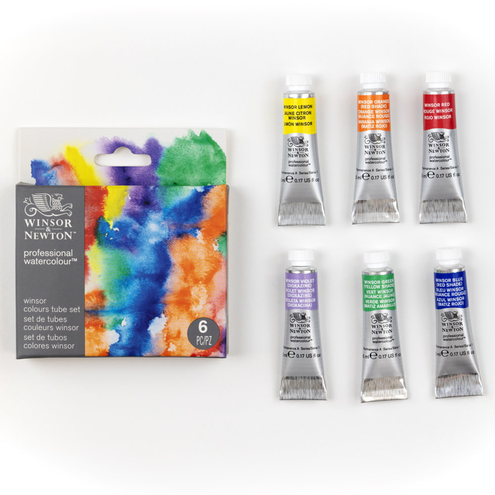 Winsor & Newton Acuarela Profesional Set Tubos 6x5ml Colores Winsor