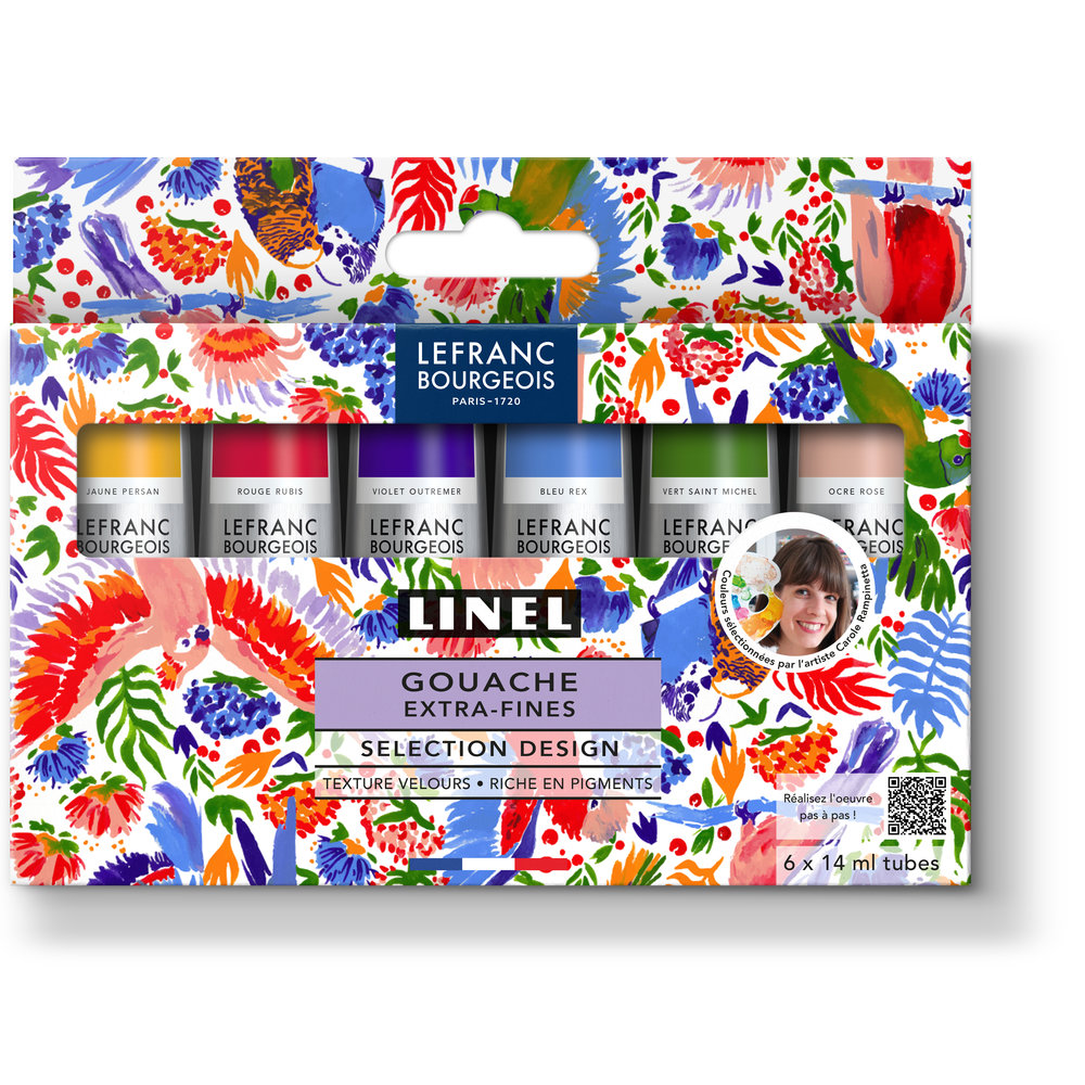 Lefranc Bourgeois Linel Gouache Extra-Fino Set 6x14ml Selección Diseño