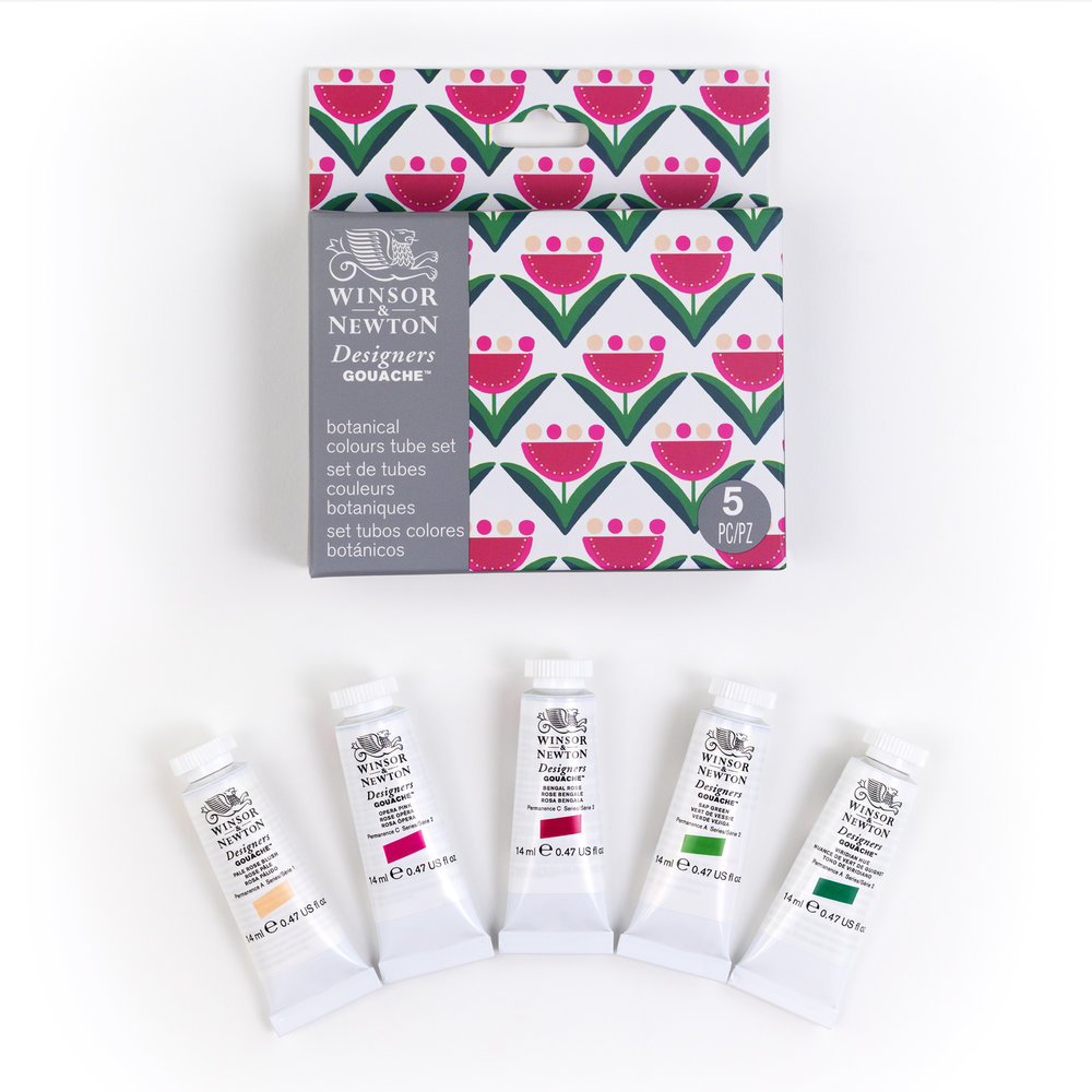 Winsor & Newton Designers Gouache Set Tubos 5x14ml Colores Botanicos