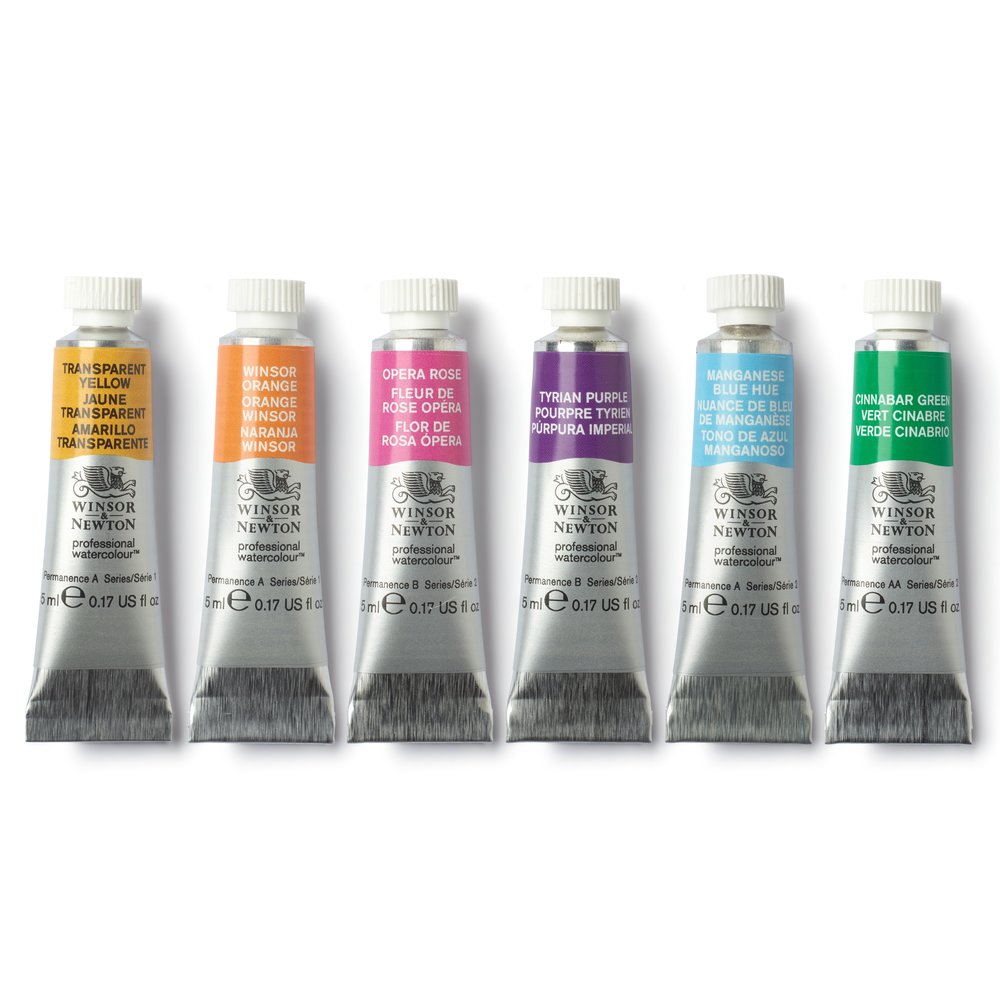 Winsor & Newton Acuarela Profesional Set Tubos 6x5ml Colores Vibrantes