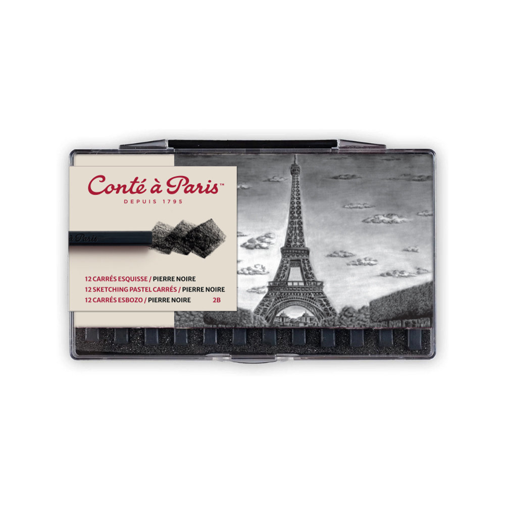 Conté à Paris Caja 12 Carres Negro 2B