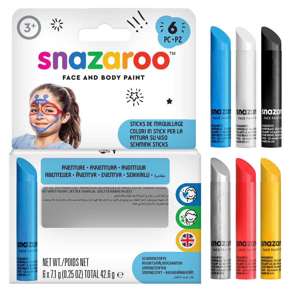 Snazaroo Fantasy Face Paint Sticks - Set of 6 - Tescos
