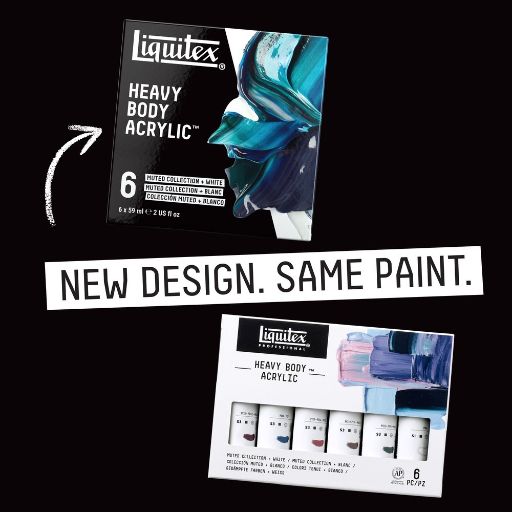 Liquitex Professional Heavy Body Set Muted Collection + Blanco