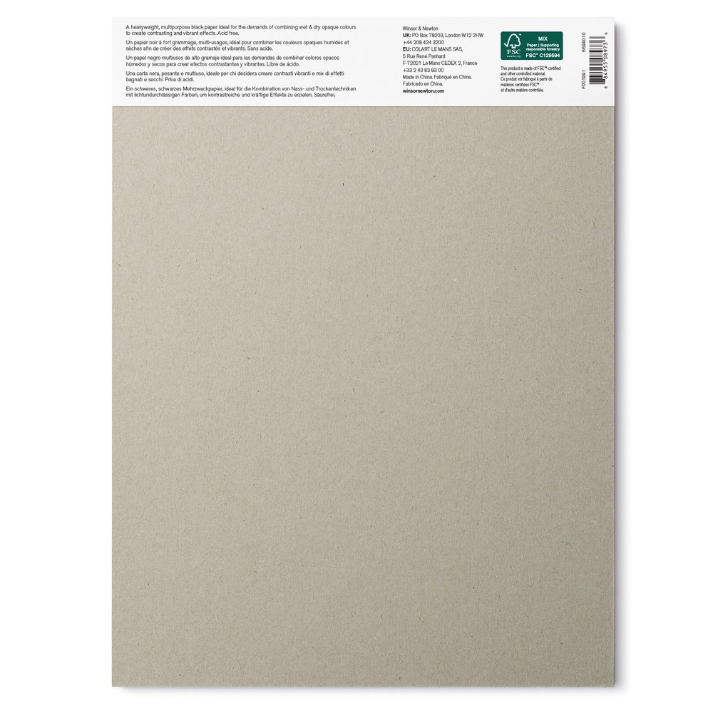 Winsor & Newton Papel Técnica Mixta Negro - Bloc 25 hojas 200g 23x31cm