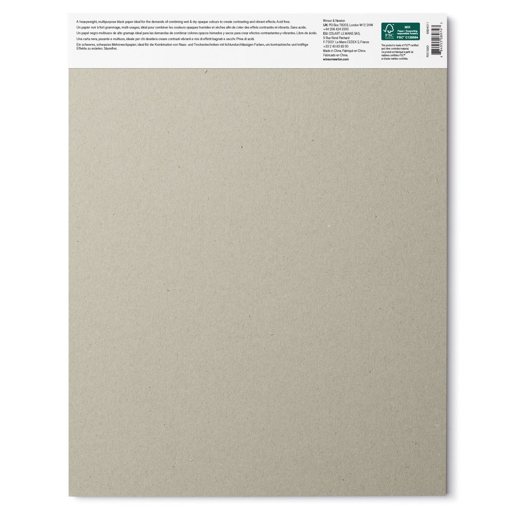 Winsor & Newton Papel Técnica Mixta Negro - Bloc 25 hojas 200g 28x36cm