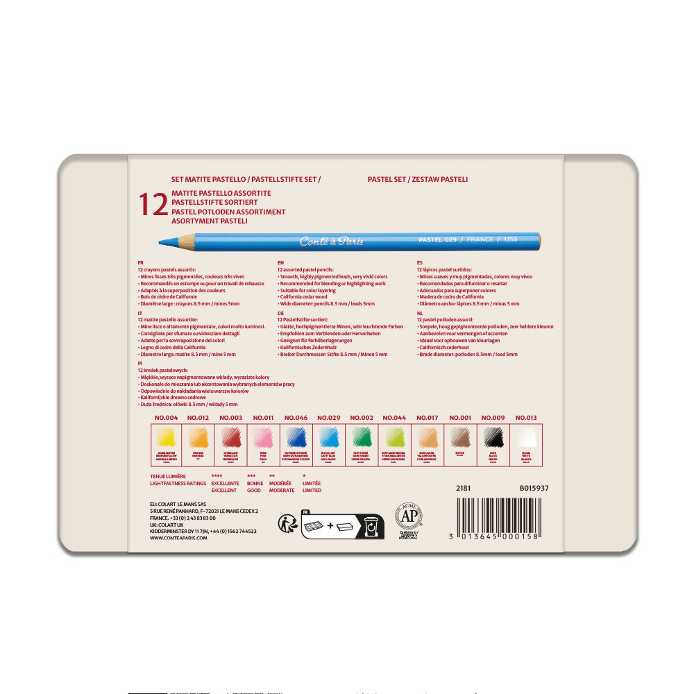 Conté à Paris Caja 12 Lapices Pastel Surtido