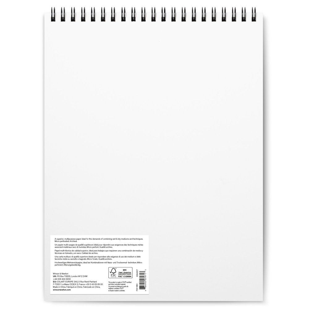 Winsor & Newton Papel Tecnica Mixta Bloc Espiral 250G 27,9x35,6cm 30 Hojas
