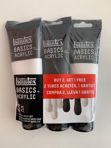 Liquitex Acrílico Basics Set 3x118ml Monocromático