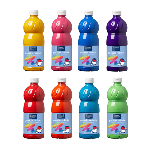 Lefranc Bourgeois Gouache Liquida Educacion Surt 8x1L Set2