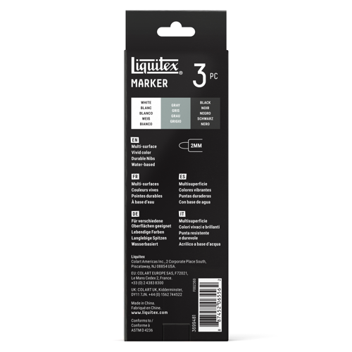 Liquitex Marker 3x2mm Set - Monocromo