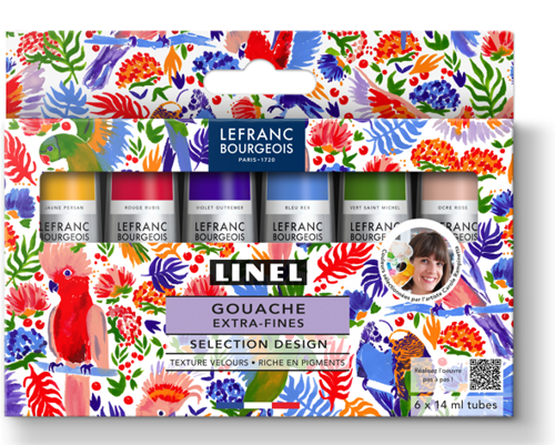 Lefranc Bourgeois Linel Gouache Extra-Fino Set 6x14ml Selección Diseño