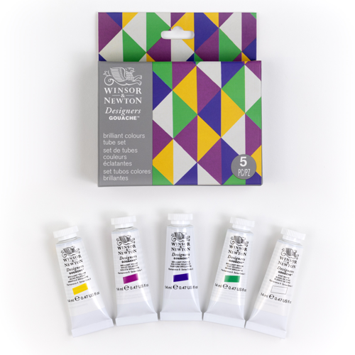 Winsor & Newton Designers Gouache Set Tubos 5x14ml Colores Brillantes