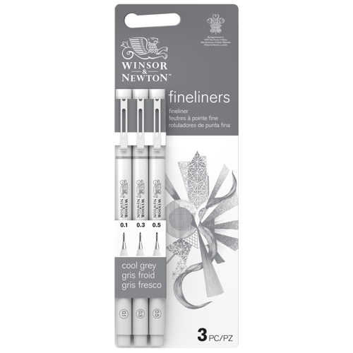 Winsor & Newton Fineliner Grio Frio Set x3 Ast