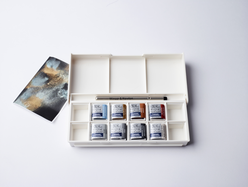 Winsor & Newton Acuarela Cotman Set de Bolsillo Colores Metálicos 8 medio godets